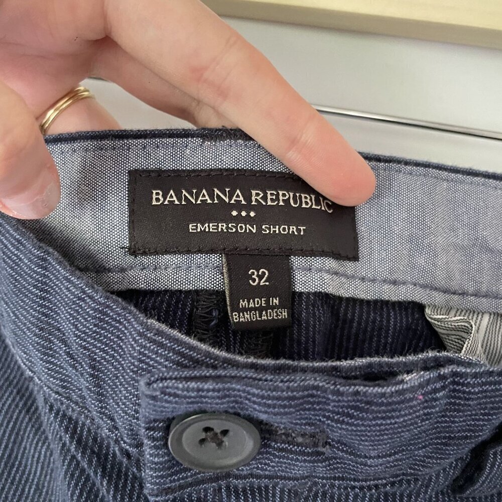 Banana Republic blue striped men's size 32 emerson‎ short cotton summer pants - Picture 4 of 6